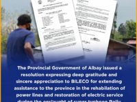 PLGU Albay expresses appreciation to BILECO