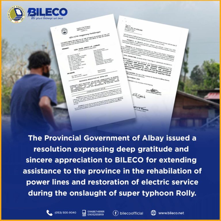 Read more about the article PLGU Albay expresses appreciation to BILECO