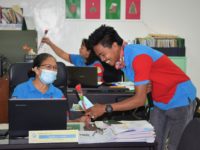 Female coop employees serenaded at post Valentine program